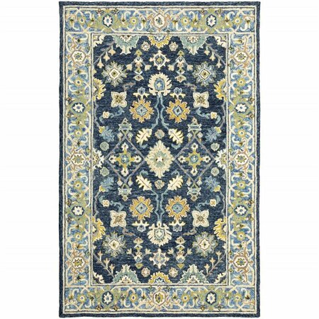 PLANON 5 x 8 ft. Navy & Blue Bohemian Rug PL3658453